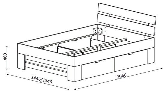 Posteľ Sofia z masívu
